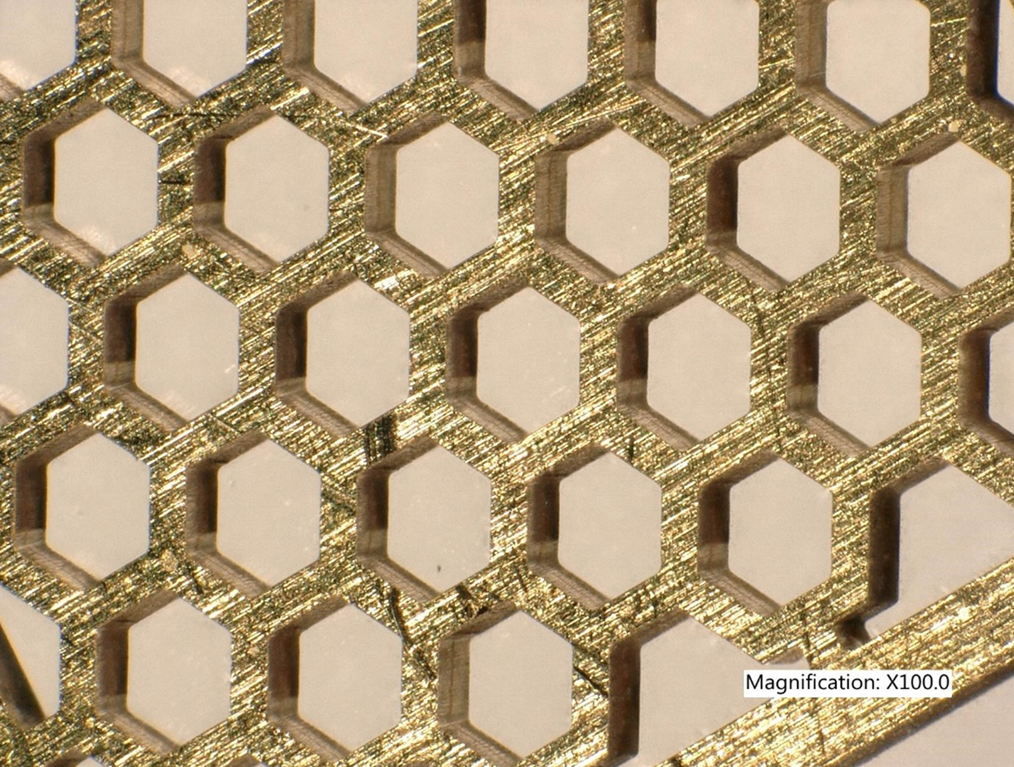 Honeycomb test cut