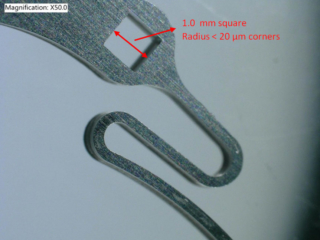 Stainless-steel test cut Stainless-steel test cut