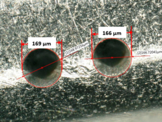 Holes through stainless-steel Holes through stainless-steel
